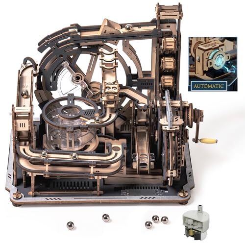 ROKR Marble Run 3D Wooden Puzzle for Adults, Motor-driven Mechanical Model Kits With Balls