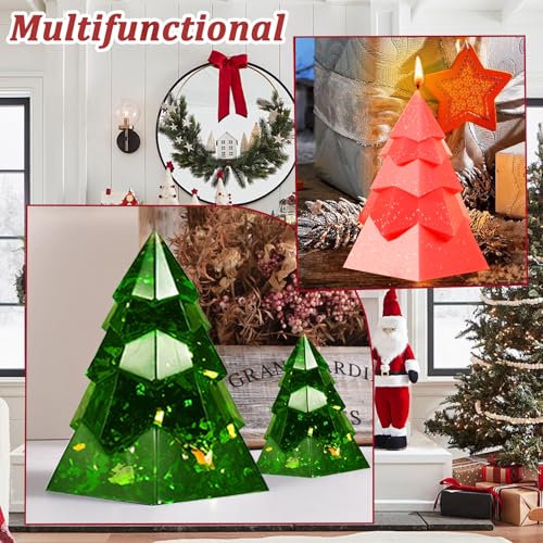 2pcs 3D Christmas Tree Silicone Molds for Resin