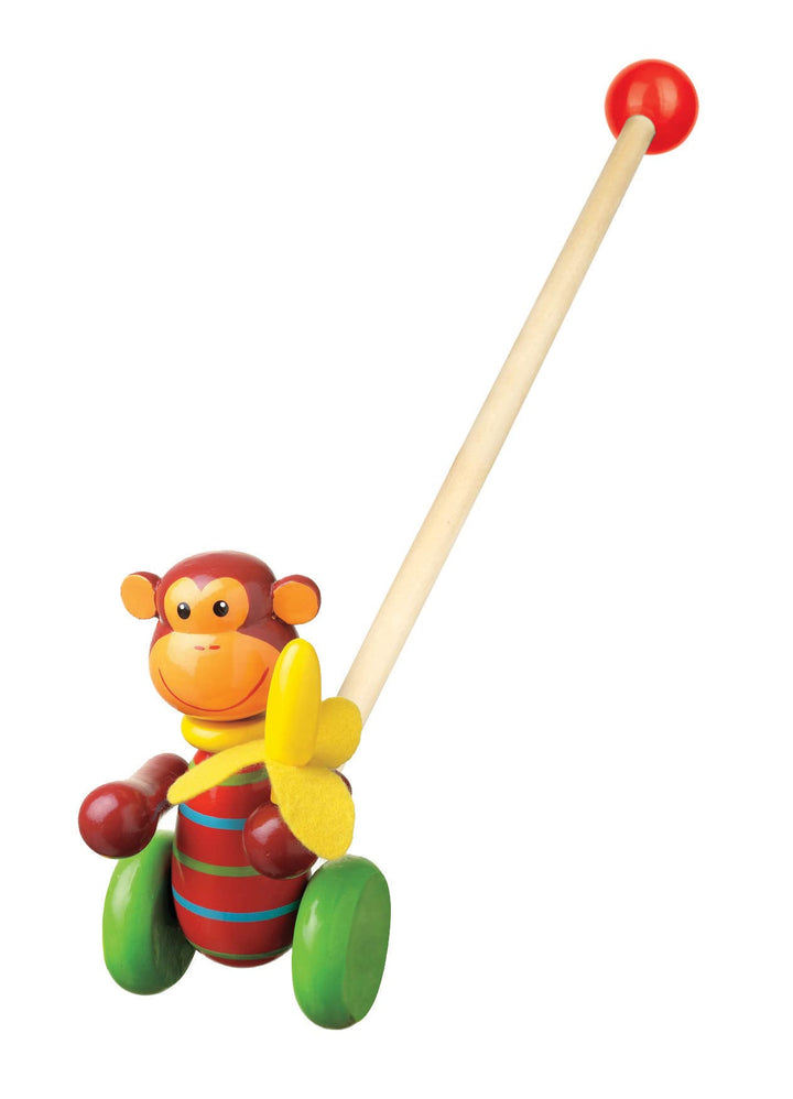 Monkey - Push and Pull Toy Along for 1 Year Old, Wooden Toys