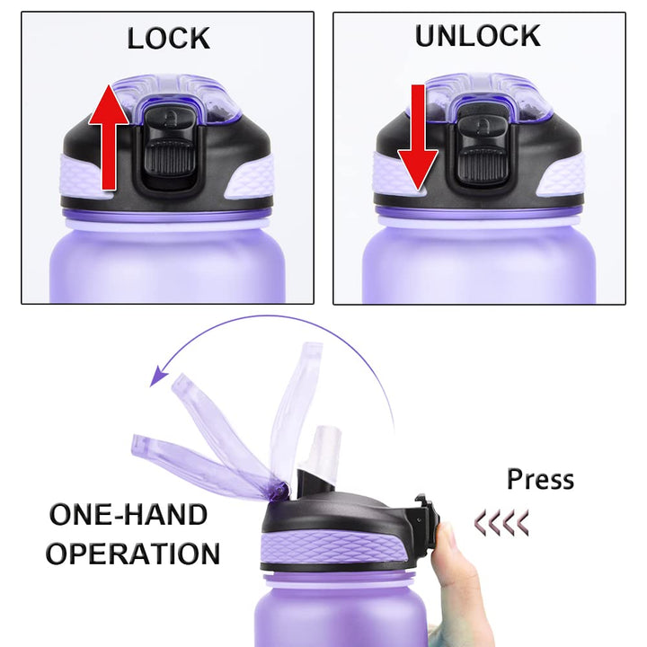 Light Purple 1L Time-Marked Water Bottle