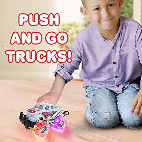 ArtCreativity Orange and White Light Up Monster Truck Set for Boys and Girls