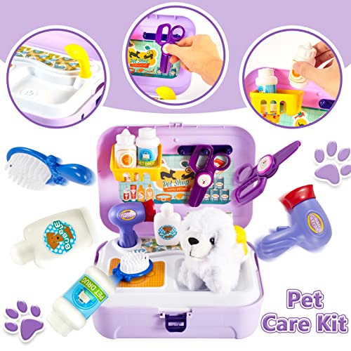 Kids Grooming Pet Care Role Play Games Animal Dolls Toy