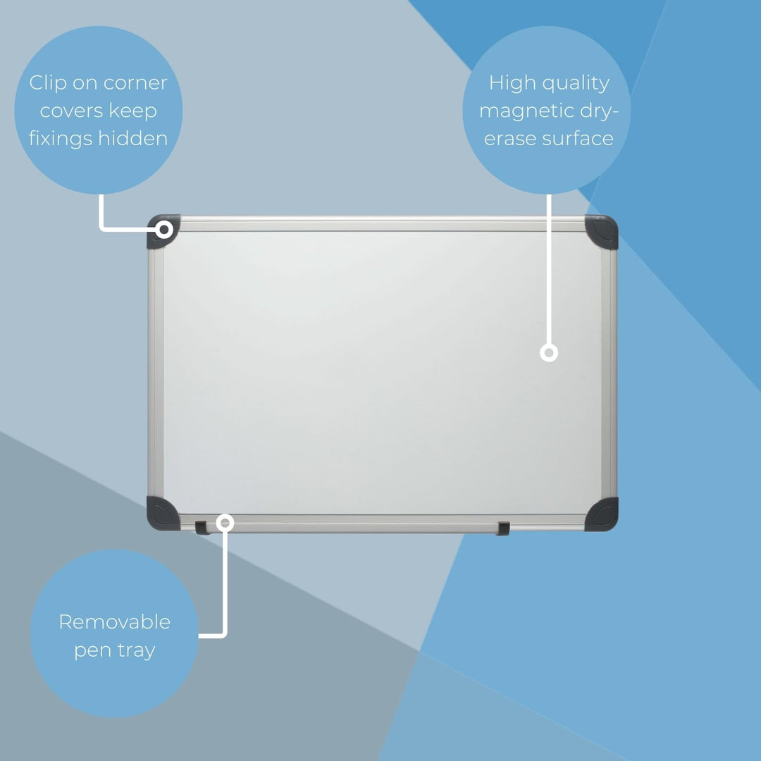 Magnetic Dry Erase Whiteboard 30x45cm with Aluminum Frame