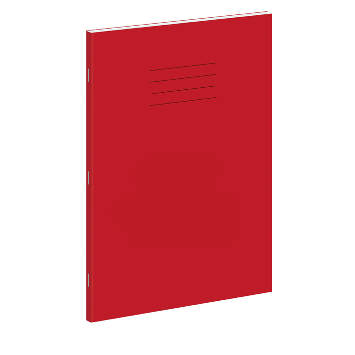 A4 Red Exercise Books, 48 Pages, Pack of 10, 8 mm Ruled