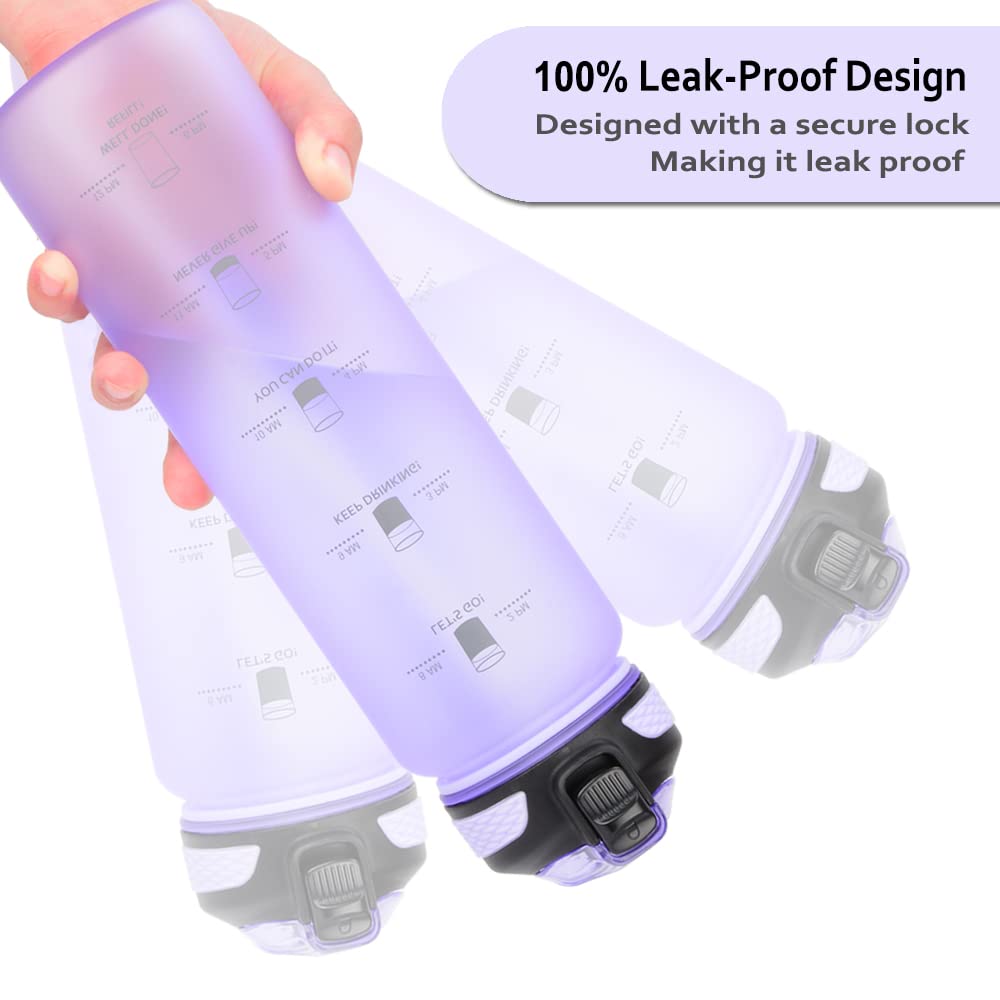 Light Purple 1L Time-Marked Water Bottle