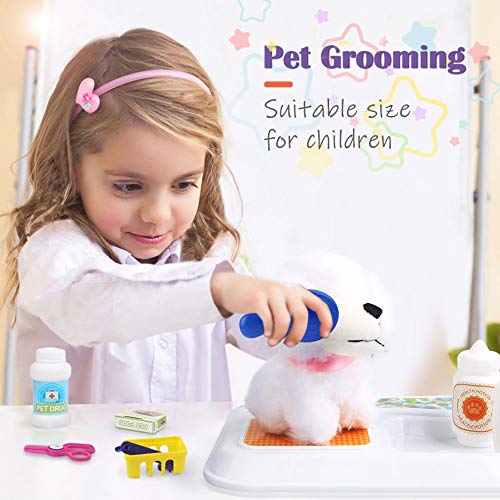 Pet Care Role Play Set - 16 pcs Grooming & Vet Kit for Kids