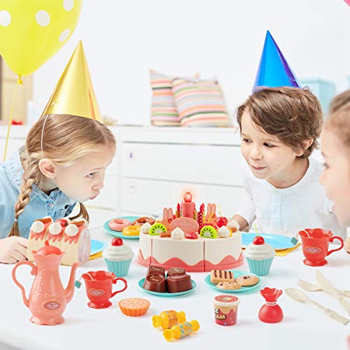 83 PCS Cutting and Decorating Birthday Cake Pretend Toys