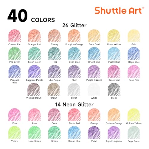 Shuttle Art 80-Color Glitter Gel Pen Set