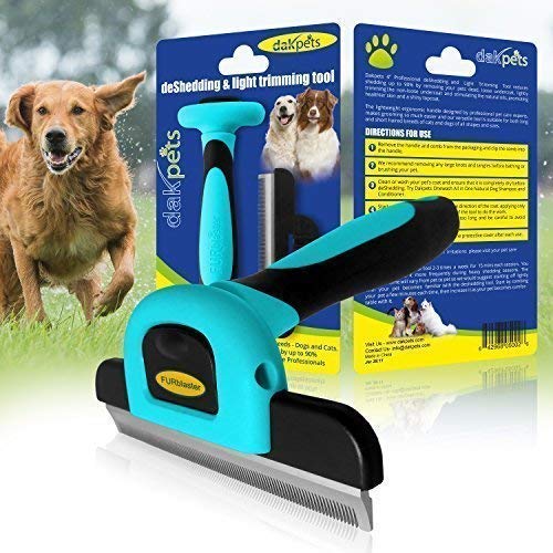 DakPets Pet Deshedding Tool | Professional Cat and Dog Brush for Shedding | Fur Deshedding Brush and Pet Hair Remover for Cats and Dogs