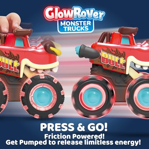 JOYIN 3 Pack Monster Truck Toys for Boy Girl Age 2 3 4 5 6, Motion Activated Light-Up Cars