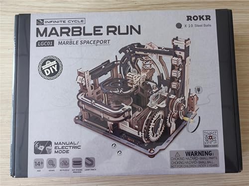 ROKR Marble Run 3D Wooden Puzzle for Adults, Motor-driven Mechanical Model Kits With Balls