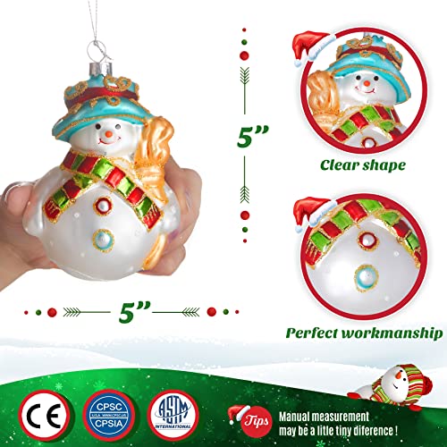 White Snowman Xmas Tree Hanging Ornament