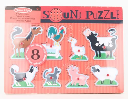 Melissa & Doug Farm Animals Sound Kids Wooden Puzzles