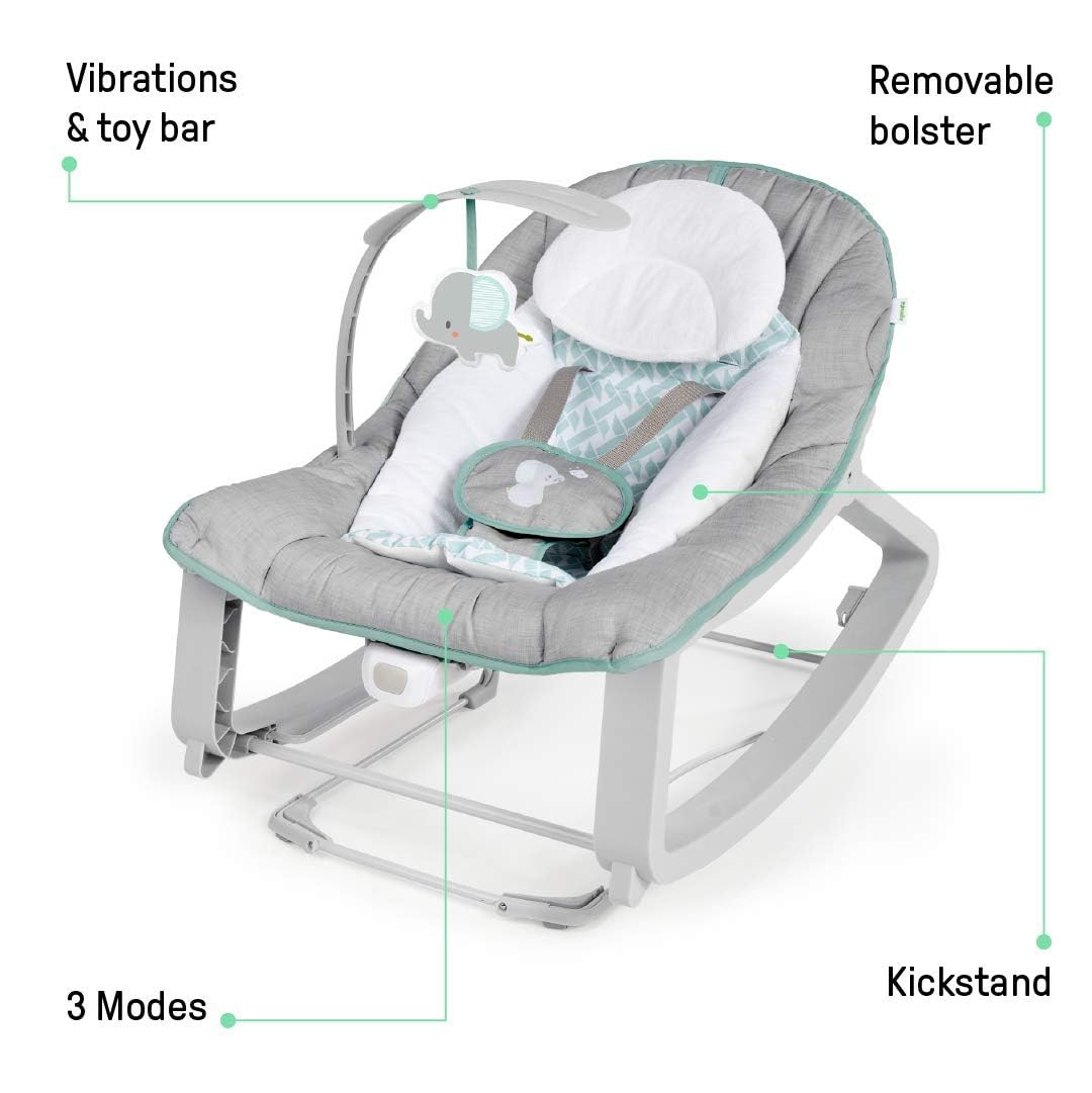 3-in-1 Grow with Me Vibrating Baby Bouncer Seat