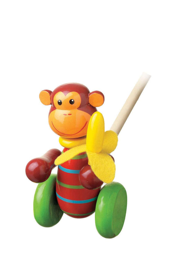 Monkey - Push and Pull Toy Along for 1 Year Old, Wooden Toys