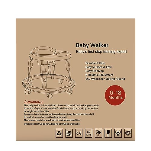 Adjustable Baby Walker, with Universal Wheels