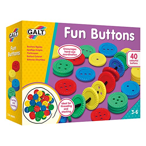 Galt Toys, Fun Buttons, Threading Toy, Ages 3 Years Plus