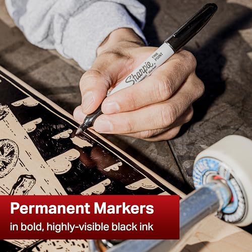 Fine Point Black Permanent Markers | 5-Pack