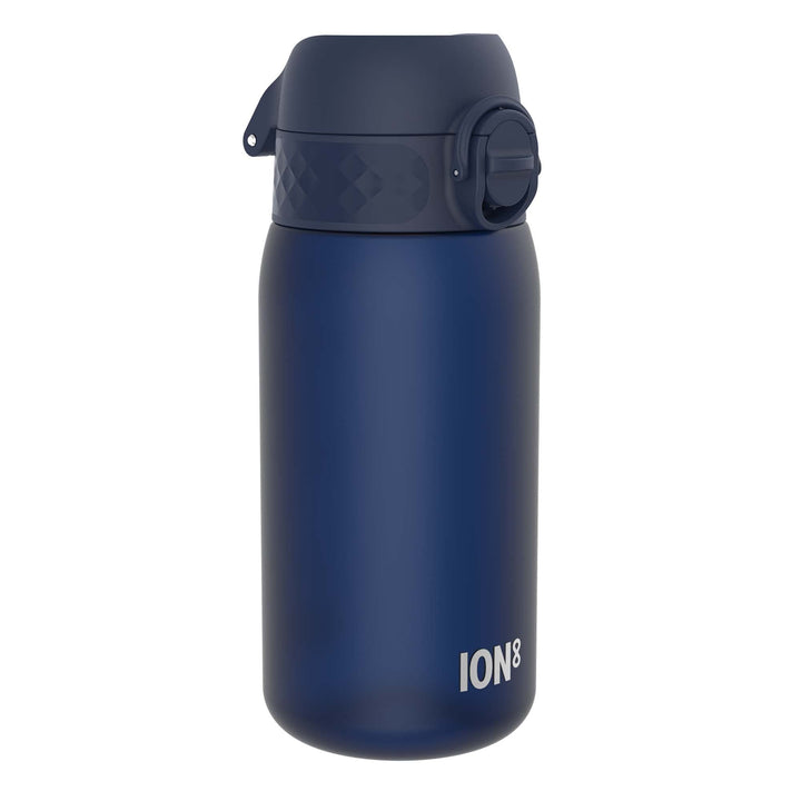 Ion8 Kids Water Bottle, 350 ml/12 oz, Leak Proof, Easy to Open, Secure Lock, Dishwasher Safe, BPA Free, Carry Handle, Hygienic Flip Cover, Easy Clean, Odour Free, Carbon Neutral, Navy Blue