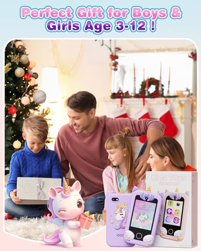 Kikapabi Kids Phone Toys for Girls Boys, Educational Learning Girls Boys Toys with Camera Games Music Torch Function