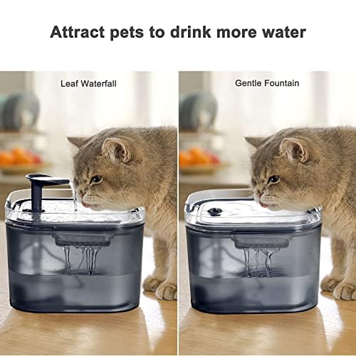 Petory Pet Water Fountain - 2.2L Automatic Cat Water Fountain with Replacement Filters