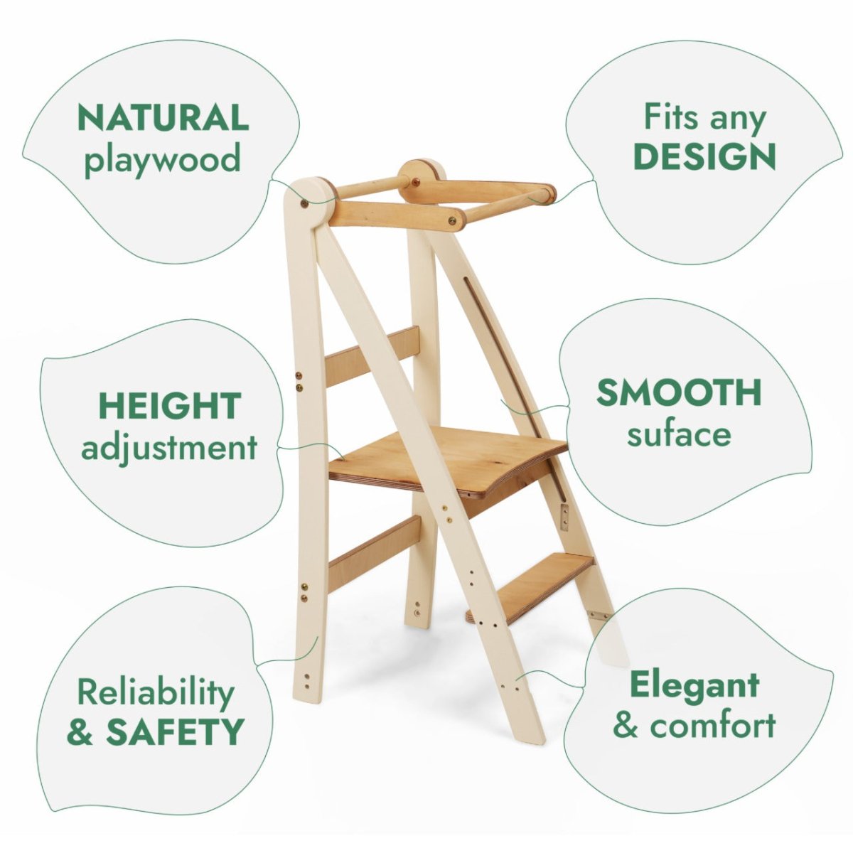 Goodevas Montessori Helper Tower – Ivory – Learning Towers for children, available at Learning Bugs UK