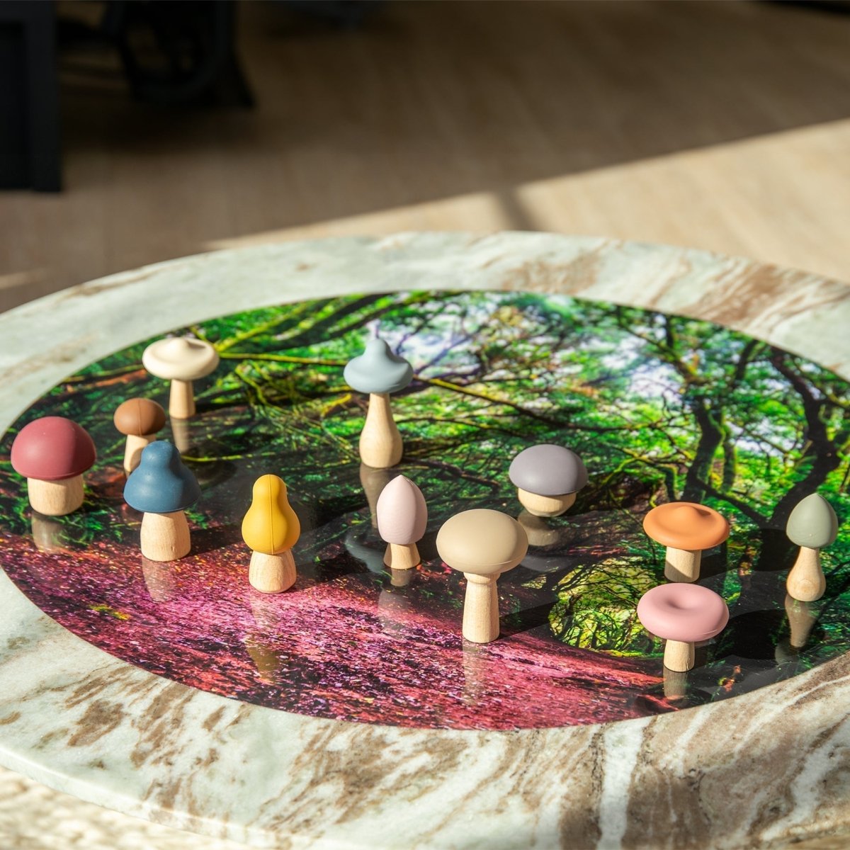 SiliSoft® Woodland Mushroom Set (Earth) – Baby Toys & Activity Equipment for children, available at Learning Bugs UK