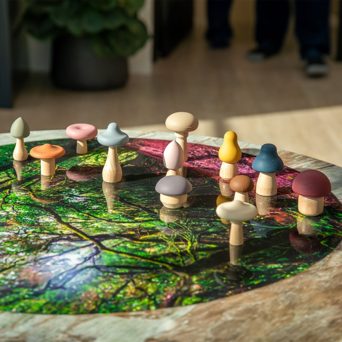 SiliSoft® Woodland Mushroom Set (Earth) – Baby Toys & Activity Equipment for children, available at Learning Bugs UK