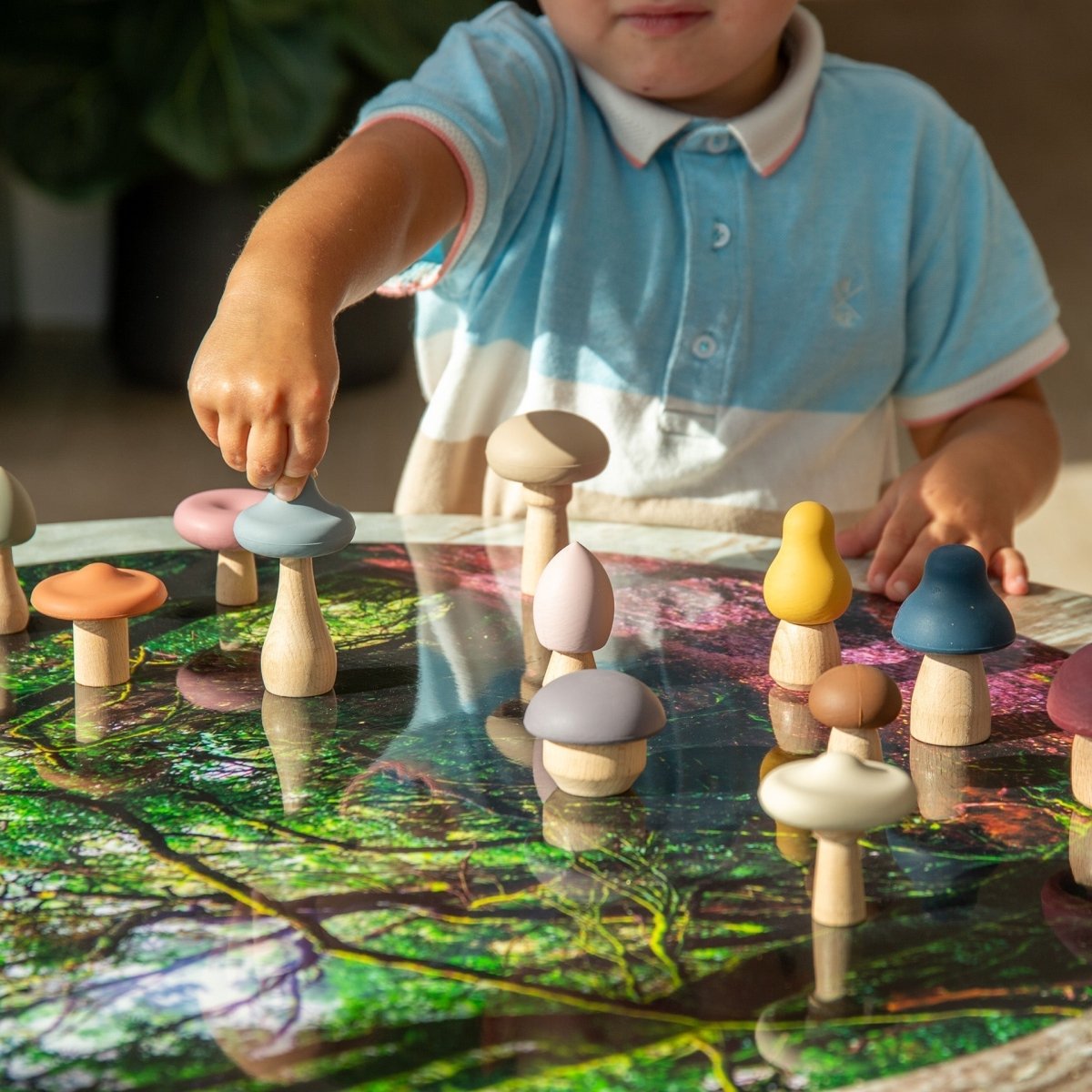 SiliSoft® Woodland Mushroom Set (Earth) – Baby Toys & Activity Equipment for children, available at Learning Bugs UK