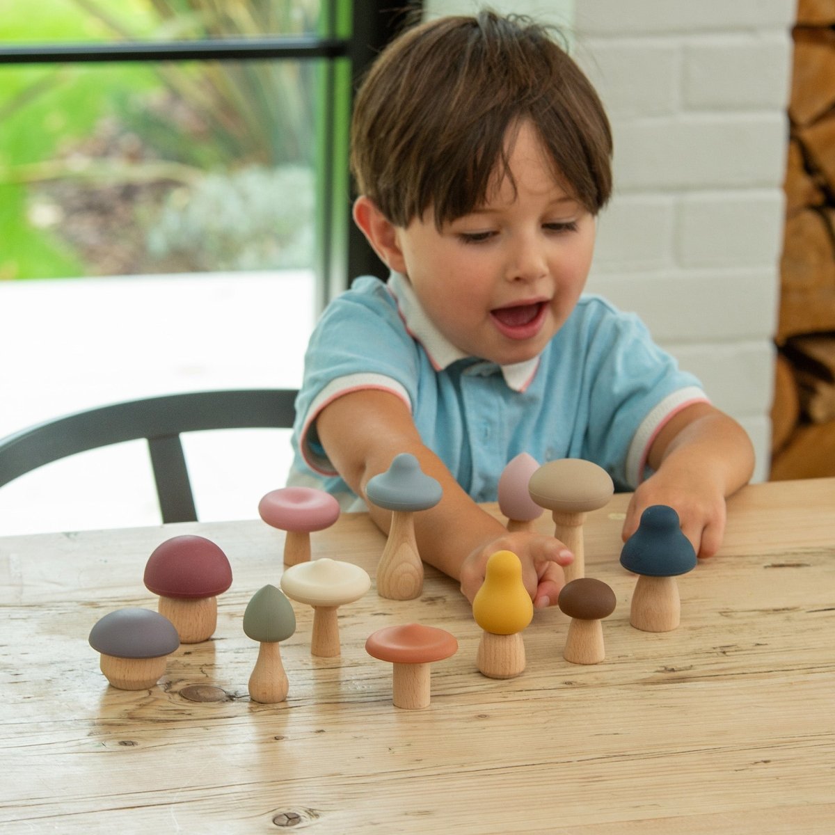 SiliSoft® Woodland Mushroom Set (Earth) – Baby Toys & Activity Equipment for children, available at Learning Bugs UK