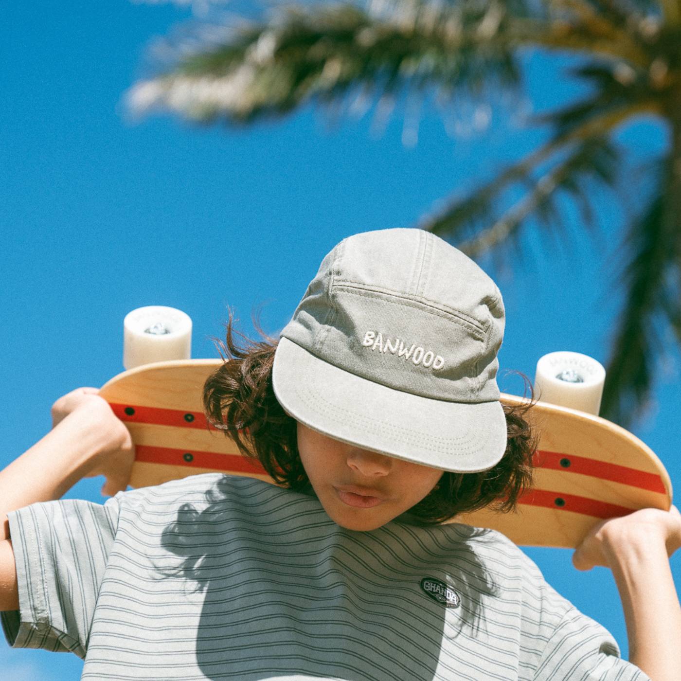 Buy Banwood Washed 5 Panel Cap - Sage | Caps for kids by Learning Bugs UK