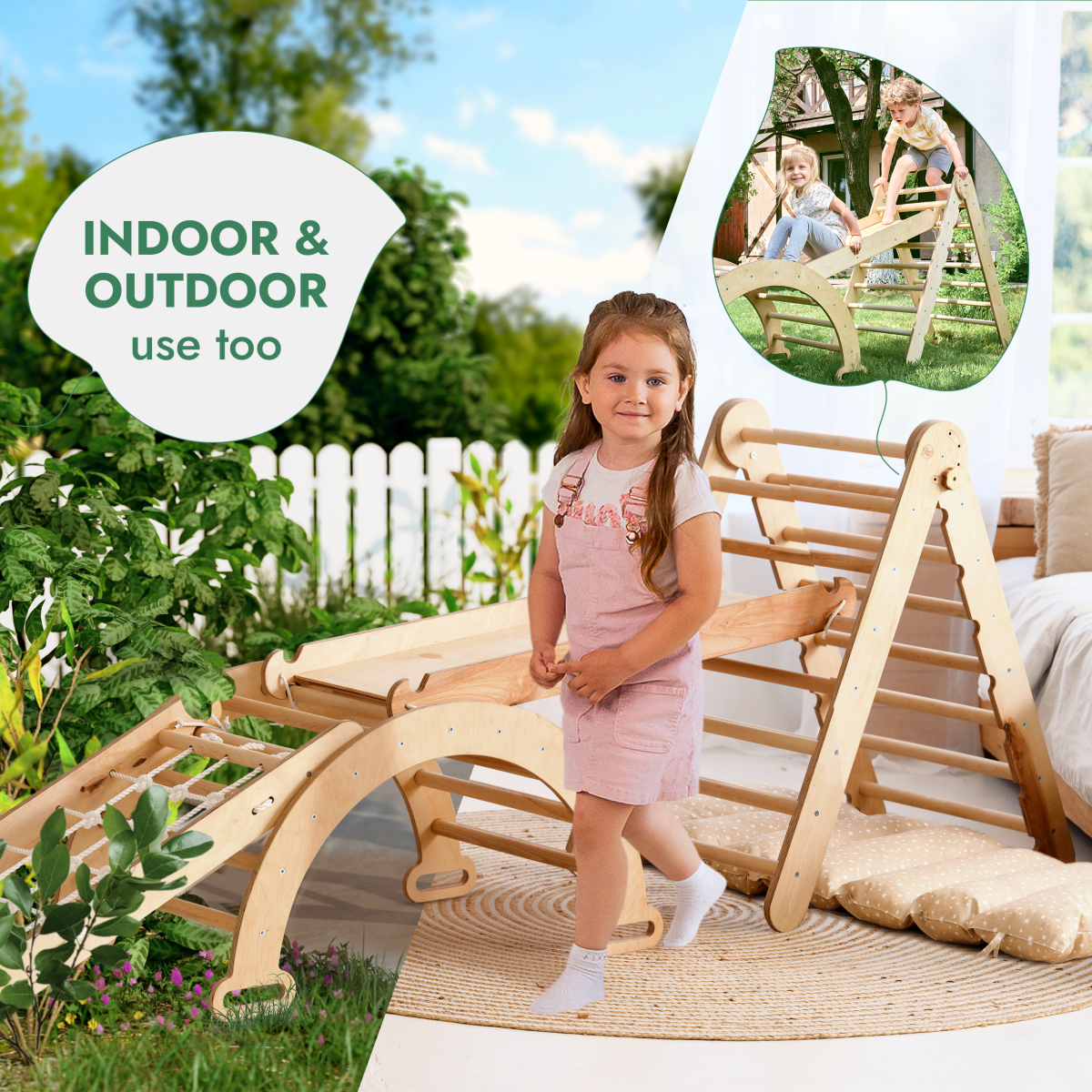 Goodevas 5 in 1 Montessori Climbing Frame – 5in1 Playsets for children, available at Learning Bugs UK