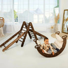 Goodevas 5in1 Montessori Climbing Frame with Slide & Net – Chocolate – 5in1 Playsets for children, available at Learning Bugs UK