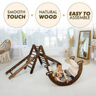 Goodevas 5in1 Montessori Climbing Frame with Slide & Net – Chocolate – 5in1 Playsets for children, available at Learning Bugs UK