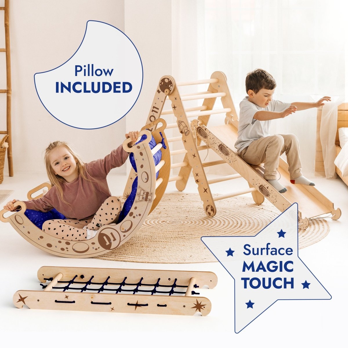 Goodevas Apollo 5 in 1 Montessori Climbing Frame – 5in1 Playsets for children, available at Learning Bugs UK