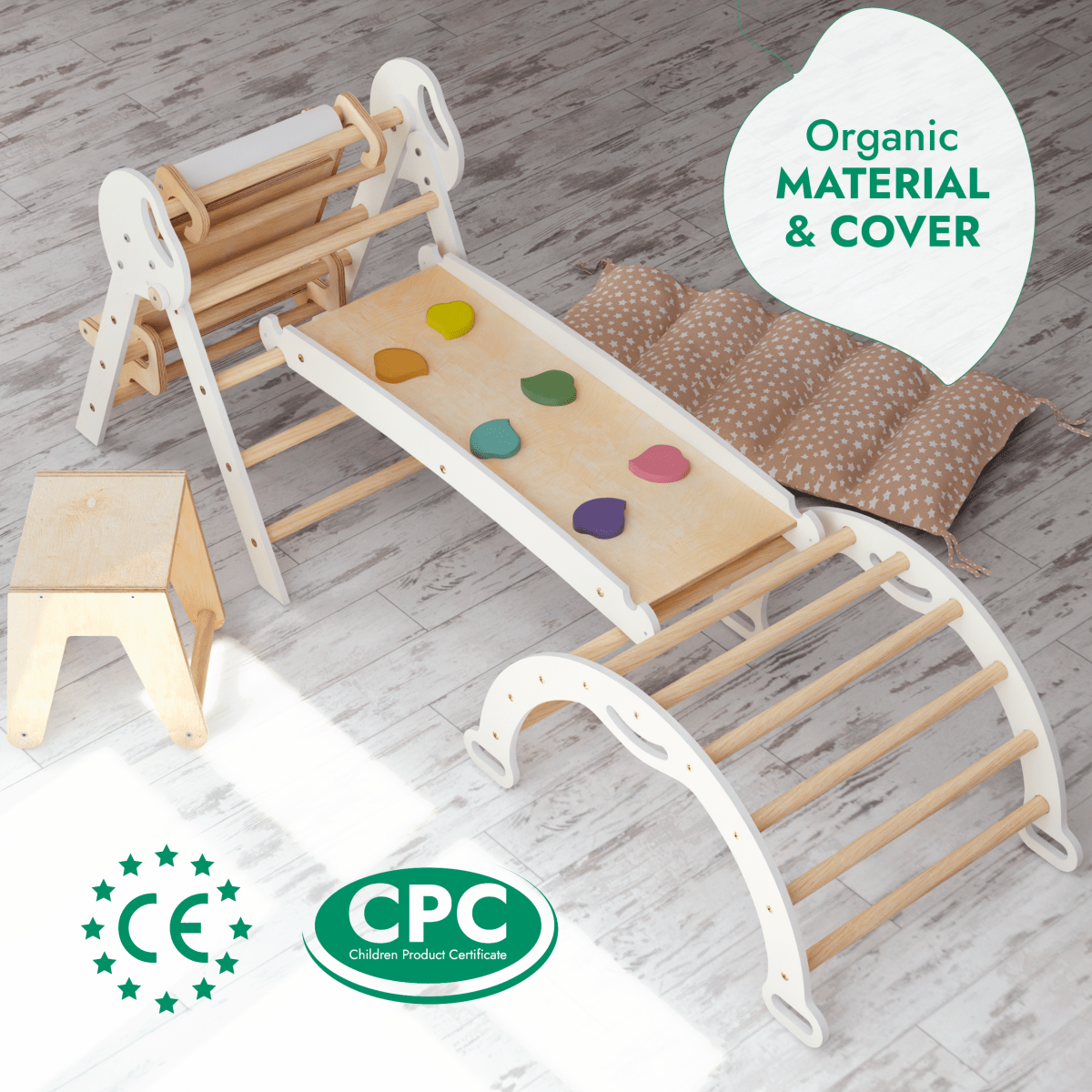 Goodevas 5 in 1 Montessori Climbing Frame – 5in1 Playsets for children, available at Learning Bugs UK