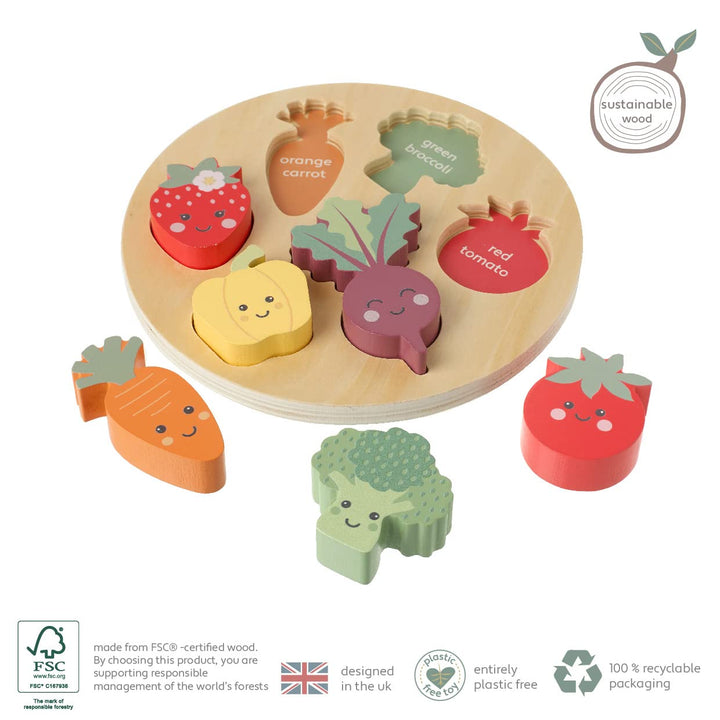 Happy Veggies Wooden Puzzle Board Toys