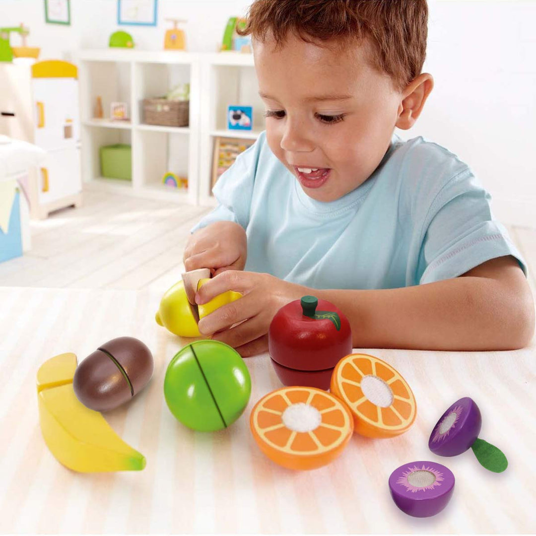 Wooden Play Food for Kids Kitchen Cutting Fruits Toys for Toddlers Pretend Vegetables Gift for Boys Girls Educational Toys