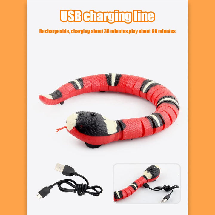 DAJILI Smart Sensing Snake Cat Toy, Electronic Interactive Cat Snake Toy, Induction Snake Toy with USB Cable