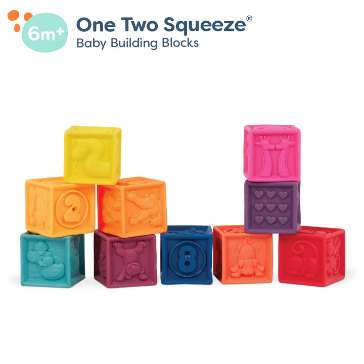 One Two Squeeze Baby Blocks - Building Blocks Educational Baby Toys