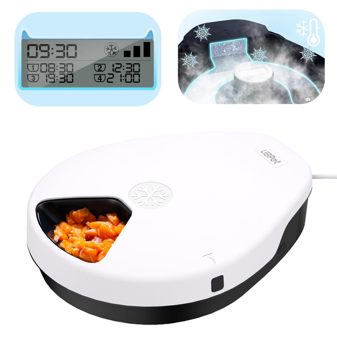 UBPET Automatic Cat Feeder Wet Food with Cooling, Semiconductor Refrigeration, with Timer