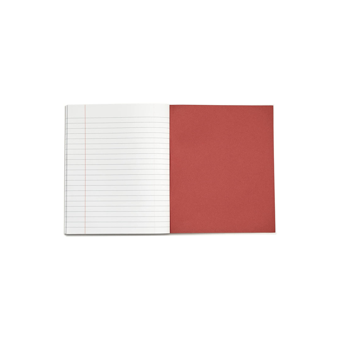 10 Pack 48-Page Lined Exercise Books - 8x6.5, Red