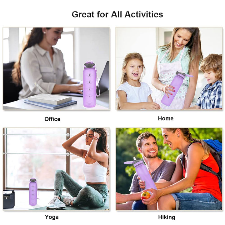 Light Purple 1L Time-Marked Water Bottle