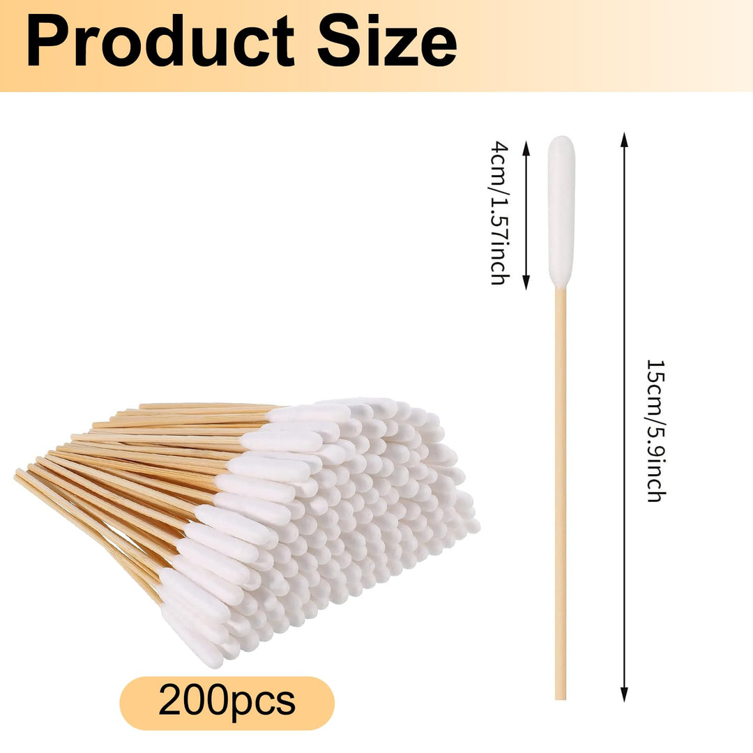 200 Pieces Dogs Ear Cleaning Swabs,Large Cotton Buds Animal Ear Cleaning Cotton Swab Sticks Remover Itchy,Animal Ear Cleaner Big Cotton Swab Sticks Cotton Buds for Cat Dog Ear Wax Infection Removal