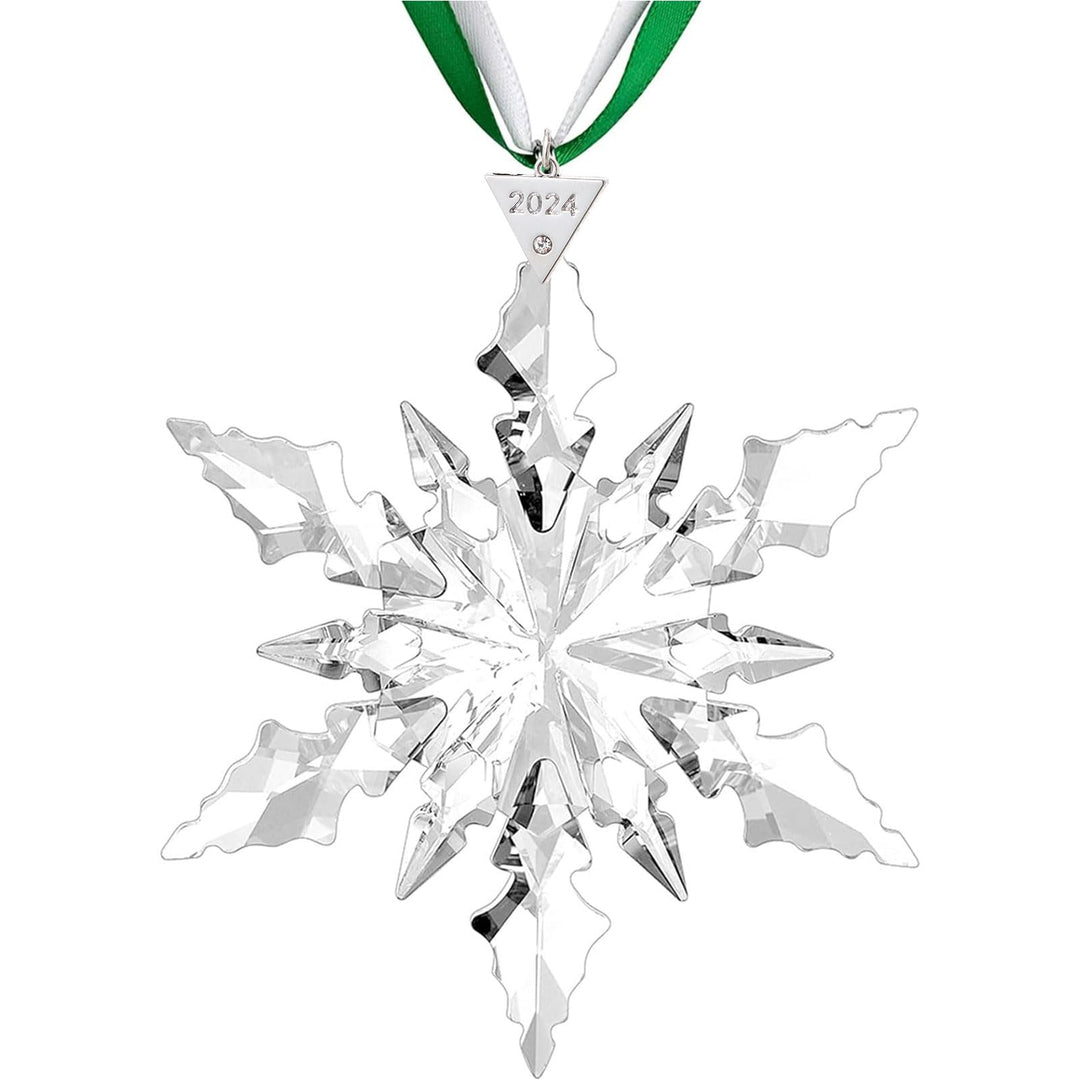 Crystal Snowflake Ornament with Ribbon