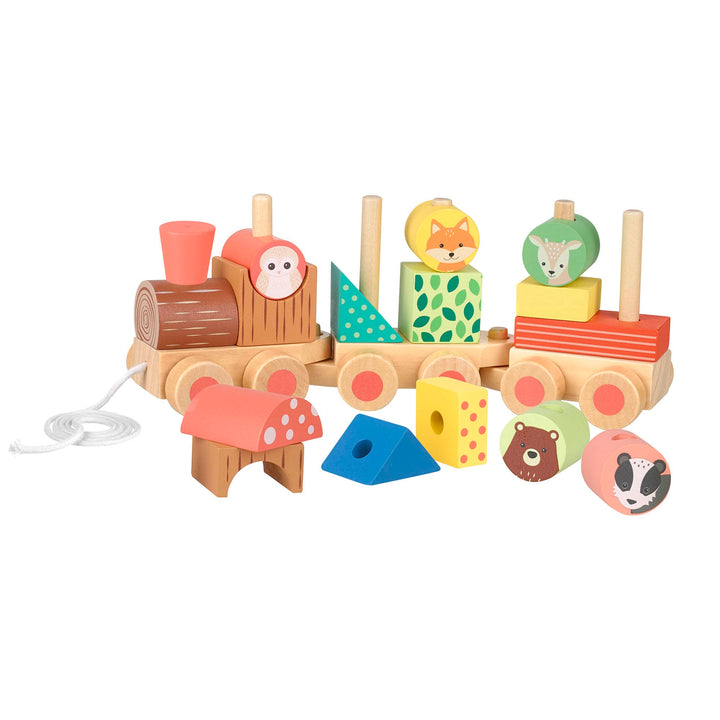 Woodland Animals Wooden Train Pull Along Toy