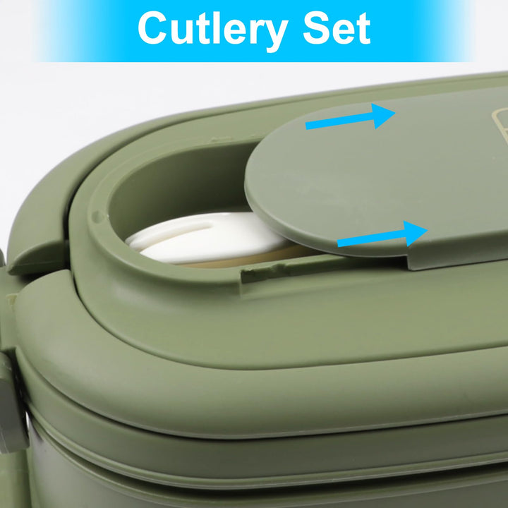 1550ml 2-Layer Bento Box with Cutlery Set