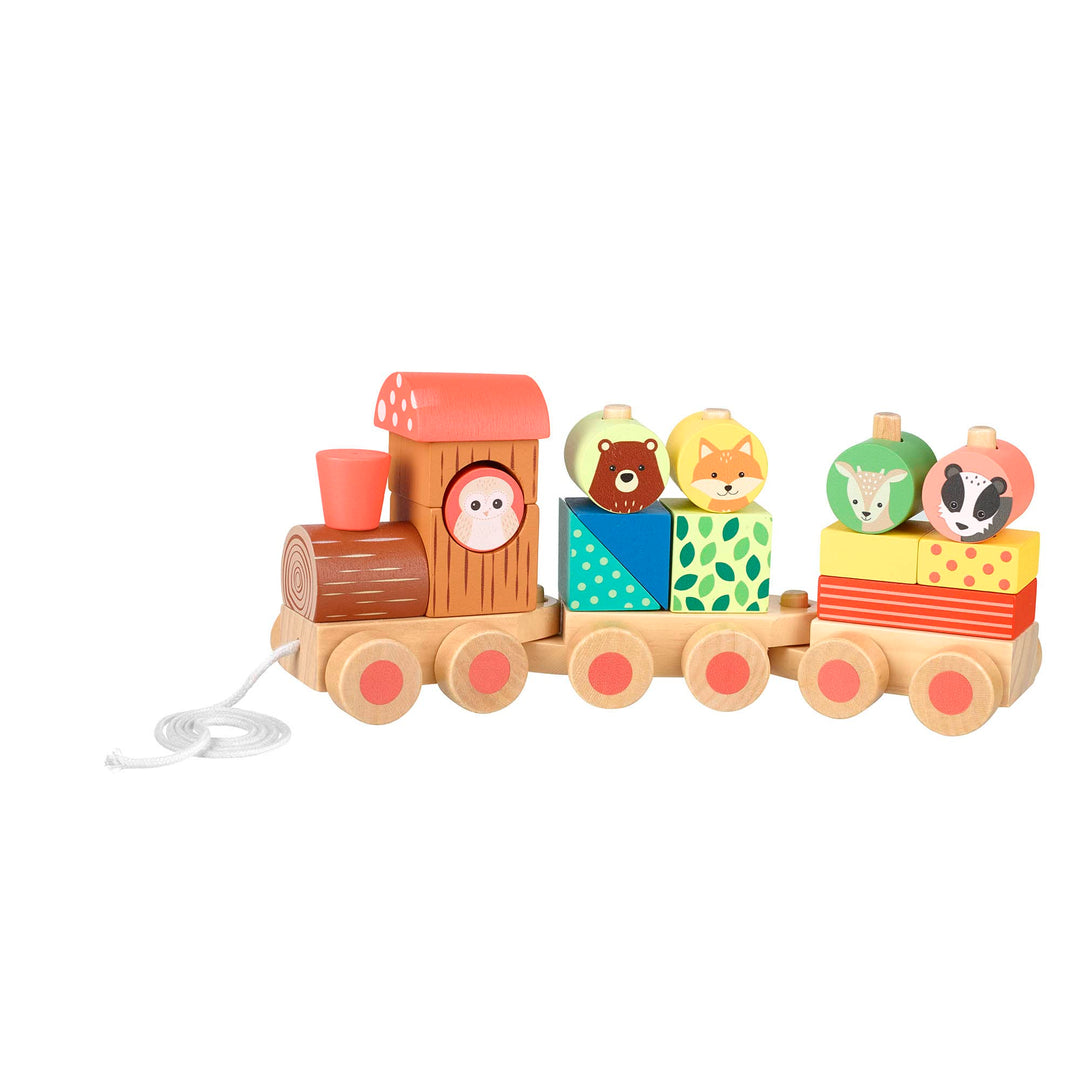 Woodland Animals Wooden Train Pull Along Toy