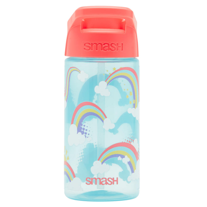 Water Bottle 450ml -Light Blue Rainbow Design