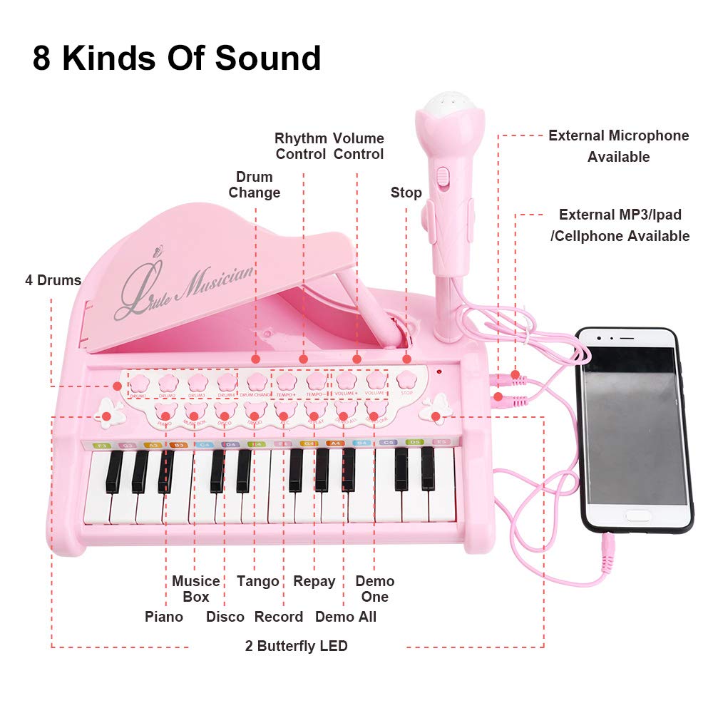 Amy&Benton Toddler Piano Toy for Baby Girls Pink Toy